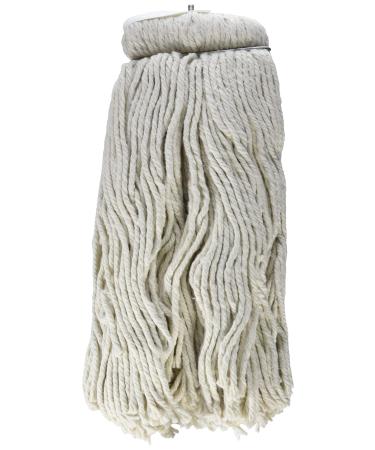 Bunzl Distribution Midcentral 750800651 Zephyr Shineup Wet Mop Head Screw Flat 4-Ply Natural Cotton