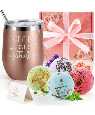 Birthday Gifts for Women - Self Care Gifts for Women - Relaxing Bath Gifts for Women - Spa Gifts for Women - Christmas Gifts for Teacher BFF Mom Wife Sister Girlfriend Women Her Rose Gold