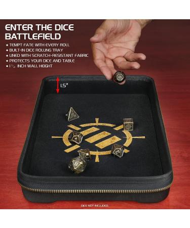 ENHANCE Tabletop Community DND Dice Case and Dice Rolling Tray - Dice Holder and Storage for up to 500 RPG Dice with Rugged Protective Design  Soft Interior  and Organizer Pockets (500 Dice Capacity) - Buy Online on GoSupps.com