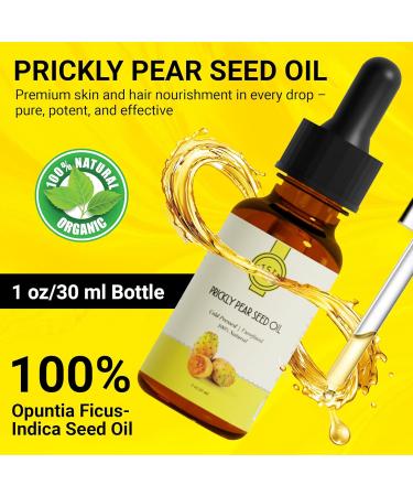 Kisii Prickly Pear Seed Oil 100% Pure and Natural Cold Pressed Oil for Face Hair and Skin Anti-Aging Moisturizer 1 oz Glass Bottle - Buy Online on GoSupps.com