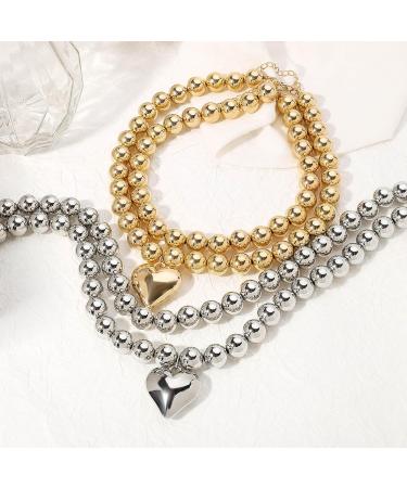 Oralgos Cardiac Pearl Necklace Set - Elegant Gold Heart Jewelry Versatile Fashion Accessory for Special Occasions - Buy Online on GoSupps.com