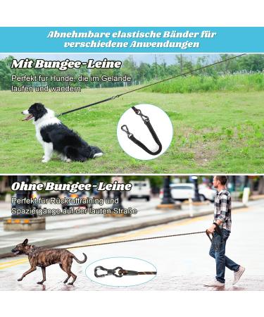 Aystkniet Bungee Dog Leash - Shock-Absorbing Padded Handle Reflective 3m-30m for Medium & Large Dogs - Durable Brown Drag Line - Buy Online on GoSupps.com