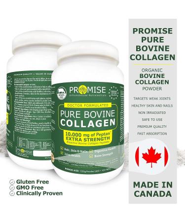 Promise Pure Bovine Grass-Fed Collagen Peptides Powder with Hydrolyzed Collagen Unflavored Non-GMO Gluten-Free Supports Healthy Skin Hair Bones & Joints 525 grams - Buy Online on GoSupps.com