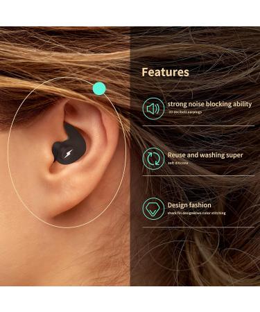 Noise Cancelling Ear Plugs - Super Soft Reusable Silicone for Sleep Work Study & Swimming - Black - Buy Online on GoSupps.com