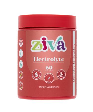 Ziva Electrolyte Gummies - Hydration and Energy Boost - Electrolytes for Rapid Rehydration - Ideal for Athletes and Runners - 60 Gummies