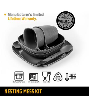 UCO 2-Person Camping Mess Kit with Bowl, Plate, Collapsible Cup, Spork, and Mesh Bag - Buy Online on GoSupps.com