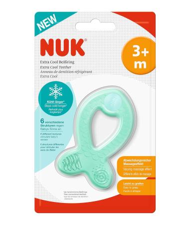 NUK Extra Cool Teething Ring - Cooling & Massage Effect for 3+ Months - Multi-Coloured | International Shipping - Buy Online on GoSupps.com