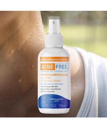 AcneFree Hypochlorous Acid Soothing Spray for Face & Body Redness Relief Mist for Acne-Prone Sensitive or Irritated Skin Gentle Daily Spray for Breakout Support & Skin Barrier Balance 4 ounce - Buy Online on GoSupps.com