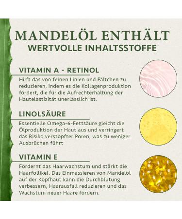 Bio Almond Oil 200ml | 100% Pure Cold-Pressed Vegan Oil for Skin Hair & Aromatherapy - Ideal for Body Care & Massage - Buy Online on GoSupps.com