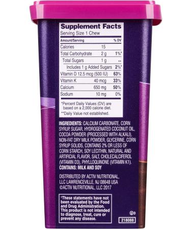Viactiv Calcium + Vitamin D3 Milk Chocolate Soft Chews - 100 Count - Buy Online on GoSupps.com