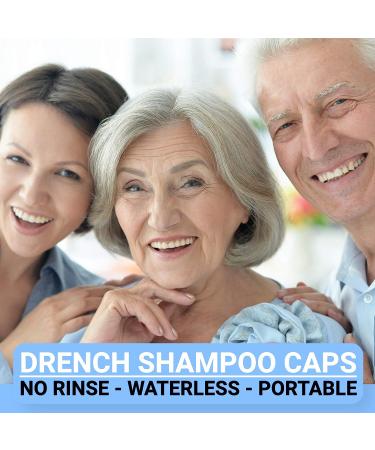 Drench No Water Rinse Free Shampoo Caps 6-Pack - Aloe Vera, Vitamin E, Provitamin B5 - Waterless Shampoo for Elderly or Bedridden - Buy Online on GoSupps.com