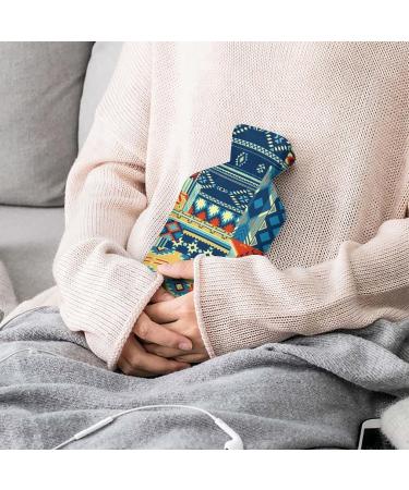 Ethnic Hot Water Bottle with Plush Cover - Hand Warmer for Adults & Children | 26.5x15.3cm - Perfect for Winter Comfort - Buy Online on GoSupps.com
