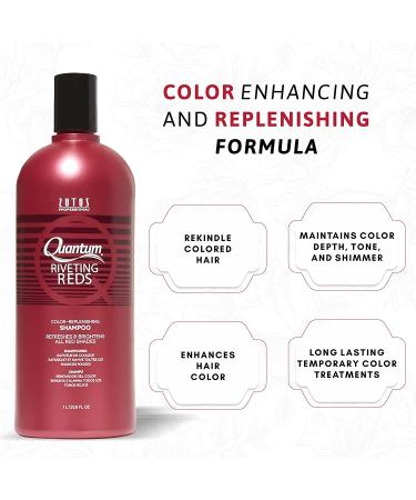 Zotos Quantum Riveting Reds Color Replenishing Shampoo & Conditioner - 33.8oz Shampoo + 10.2oz Conditioner - Sulfate & Paraben Free - Enhances Color for Color-Treated Hair - Buy Online on GoSupps.com