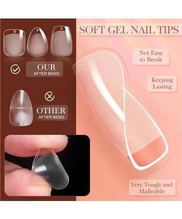 Krofaue 3 Styles Short Nail Tips Kit - 720PCS Half Matte Coffin Almond & Square Full Cover Press-on Nails for DIY Nail Art - Buy Online on GoSupps.com