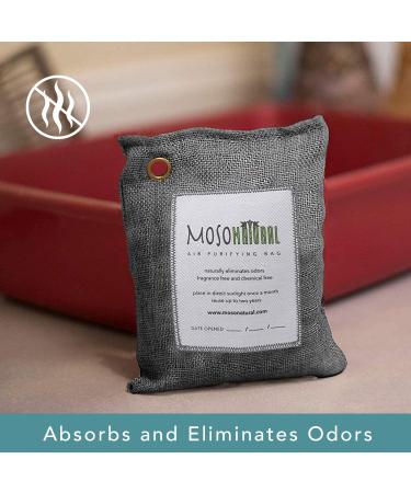Moso Natural Air Purifying Bag 200g (4 Pack) - Scent Free Odor Eliminator for Cars, Closets, Bathrooms, Pet Areas - Bamboo Charcoal Absorber (Charcoal Grey) - Buy Online on GoSupps.com