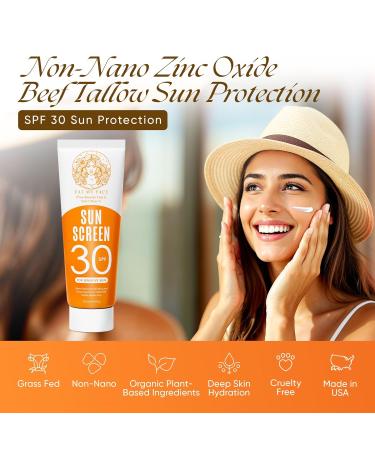 Eat My Face Mineral Tinted Sunscreen for Face SPF 30 | Waterproof with Non-Nano Zinc Oxide | Travel Size Lotion for Sensitive Skin | Water Resistant Sunblock for Beach & Sports Vanilla Scented - Buy Online on GoSupps.com