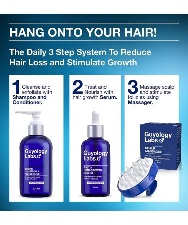 Guyology Labs Scalp Massager for Hair Growth - Soft Silicone Shampoo Brush for Dandruff Removal - Buy Online on GoSupps.com