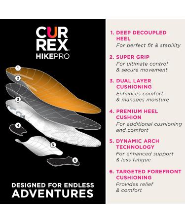 Currex HikePro Insole - Dynamic Performance for Hiking & Walking | Low Profile Red | EU 34.5-36.5 - Buy Online on GoSupps.com