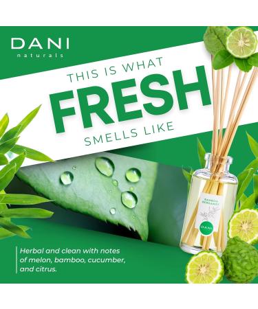 Natural Reed Diffuser Set - Clean Bamboo Bergamot Aromatherapy | DANI Naturals - Alcohol Free | 10 Sticks 3.5 oz - Buy Online on GoSupps.com