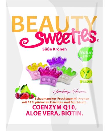 Beautysweeies Sweet Kronen 125g - Fruity Vegan Fruit Gum Crowns | 8-Pack with 15% Fruit Puree & Juice - Buy Online on GoSupps.com