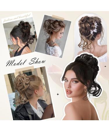 Sofeiyan Messy Bun Hair Piece Curly Wavy Hair Bun Extensions Synthetic Tousled Updo with Tendrils Hairpieces Bun Donut Accessories Scrunchies for Women Black - Buy Online on GoSupps.com