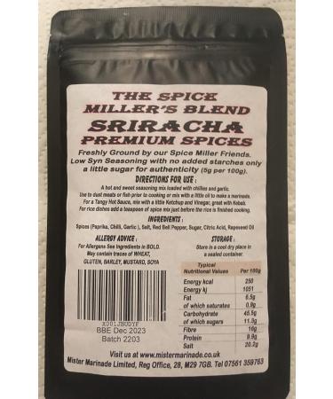 Spice Miller's Blend Sriracha 100g: Premium Artisan Seasoning Mix, Syn Free & Low Syn - Shop Now! - Buy Online on GoSupps.com