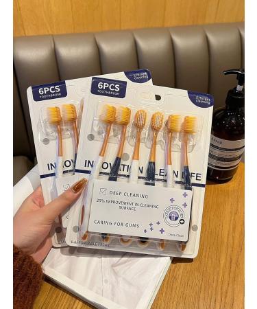 Upgraded Soft Hair Manual Toothbrush Set for Adults - 6 Pieces | All-Round Gingival Care & Stylish Design - International Shipping - Buy Online on GoSupps.com