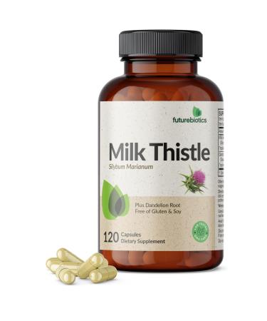 Futurebiotics Milk Thistle Silymarin Marianum & Dandelion Extract Liver Health Support Antioxidant Support Detox 120 Capsules 120 Count (Pack of 1)