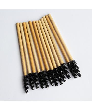 MIKVAR Bamboo Mascara Spoolies - 25 Eco-Friendly Brushes for Eyebrow and Eyelash Makeup Application - Buy Online on GoSupps.com