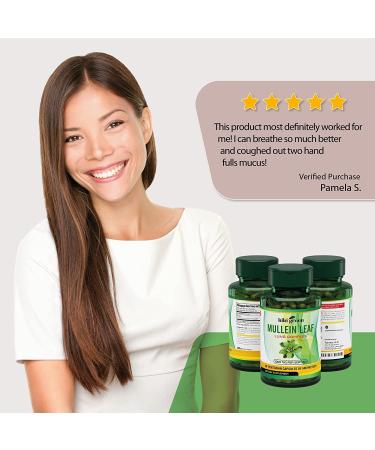 KIKI Green Mullein Leaf Herb Capsules - 1000mg Lung Cleanse & Detox | Respiratory Health Support | Mullein Tea Bags for Smokers | 90 Vegan Pills - Buy Online on GoSupps.com
