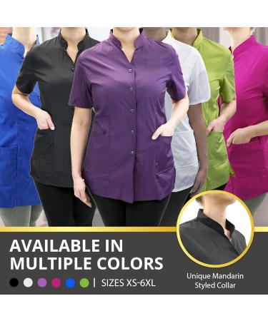 CHARLENE Anna Short-Sleeve Jacket - Custom Embroidery for Stylists & Groomers - XX-Large Magenta - Buy Online on GoSupps.com