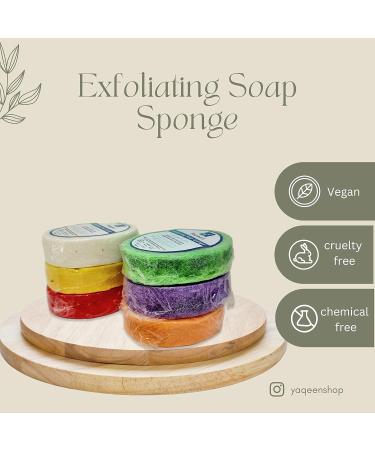 Handmade Exfoliating Soap Sponges Perfume Fragranced Vegan Friendly Cruelty Free Soap Sponge Vegan Soap Sponge Vegetable Glycerin Exfoliating Sponge for Bath & Shower Vegan Gift (Hammam Scent) - Buy Online on GoSupps.com