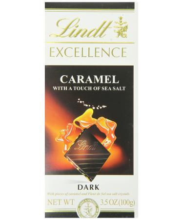 Lindt Excellence Bar, Caramel with a Touch of Sea Salt, 3.5 Ounce 3.5 Ounce (Pack of 1)