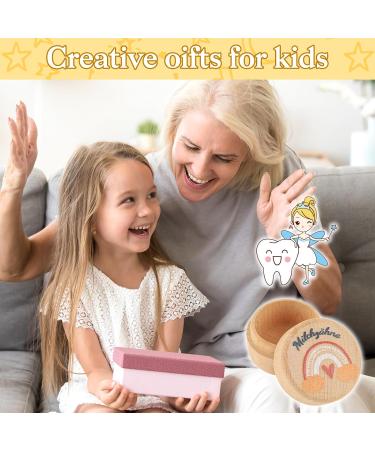 Personalized Wooden Milk Tooth Box for Girls | Unique Baptism & Birthday Gift Ideas | Keepsake for Baby Teeth - Buy Online on GoSupps.com