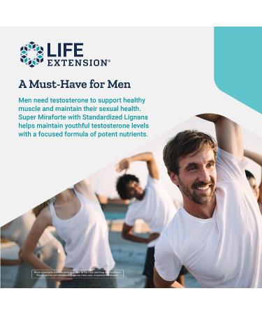 Life Extension Super Miraforte with Standardized Lignans - Men's Testosterone Support Supplement - 120 Capsules - Buy Online on GoSupps.com