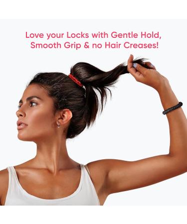 Rozac Set of 3 100% pure 22 Momme Melburry Silk Scrunchies for hairs Gentle on all hair types with good Elastic Thin Fashion Scrunchies for hairs and wrist band for girls and women (Black Pink Brown) - Buy Online on GoSupps.com