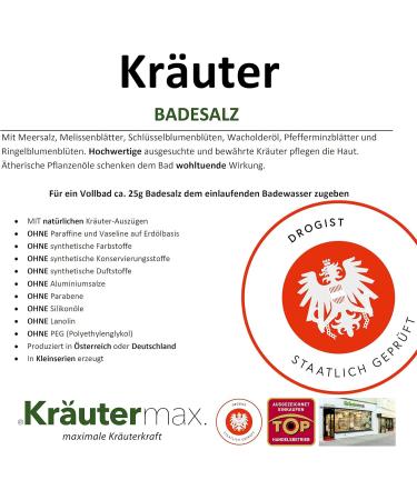 Kr utermax Herbal Bath Salt with Lemon Balm - Coarse Sea Salt Additive (500 g) for Relaxing International Shipping - Buy Online on GoSupps.com