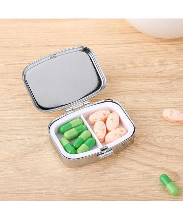 Sibba 2 Compartment Stainless Steel Pill Box - Stylish Travel Organizer for Tablets & Prescriptions | Moisture Proof | Perfect for Purse & Pocket - Buy Online on GoSupps.com