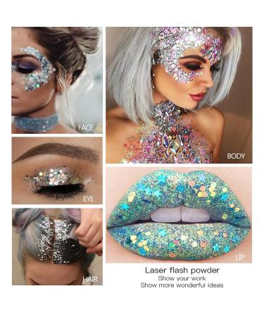 CKFYahp Body Glitter Gel - Sparkling Mermaid Sequin Lotion for Face Hair Lips & Nails | Festival Party Makeup Decoration - Buy Online on GoSupps.com