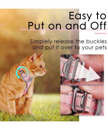 Thinkpet No-Pull Dog Harness Leash Set | Breathable & Adjustable for Small Medium Large Dogs | Safe Control Padded Reflective - Pink - Buy Online on GoSupps.com