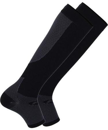OS1st FS6+ Performance Foot/Calf Sleeves for Plantar Fasciitis & Heel Pain Relief - Large Black (1 Pair) | Best Support for Shin Splints & Arch Pain - Buy Online on GoSupps.com