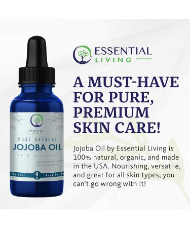 Organic Jojoba Oil - 4 oz. Cold Pressed Pure Carrier Oil for Skin Care, Moisturizer, Makeup Remover - Made in USA - Buy Online on GoSupps.com