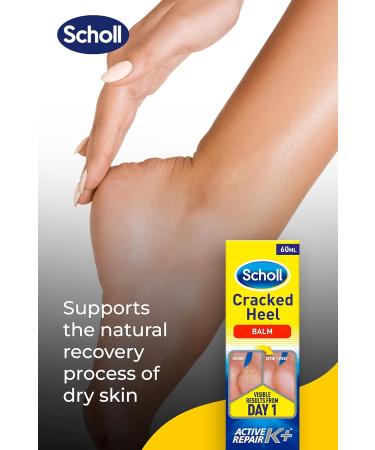 Scholl Hard Skin Double Action Footfile & Cracked Heel Repair Cream Active Repair K+ 60 ml (Pack of 1) + Heel Repair Cream - Buy Online on GoSupps.com