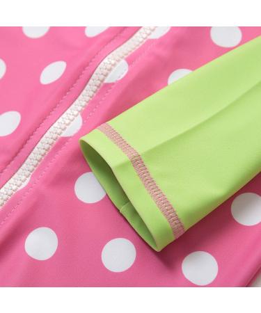 BONVERANO Baby Girls Long-Sleeve Swimsuit with UPF 50+ Sun Protection, 12-18 Months, Pink/Green - Buy Online on GoSupps.com