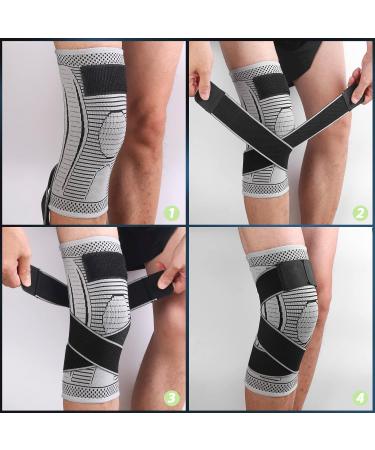 Ruilala Sport Knee Support - Compression Band for Men & Women | Elastic Knee Sleeves for Meniscal Tear Arthritis & Fitness (Gray L) - Buy Online on GoSupps.com