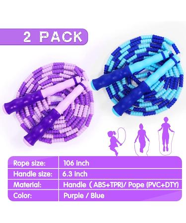 Supertrip Kids Jump Rope | Adjustable Soft Beaded Skipping Rope for Children | Tangle-Free | Blue & Purple - Buy Online on GoSupps.com