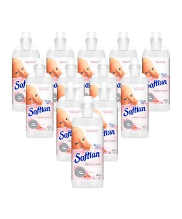 Softlan fabric softener Soft & Mild 12 x 1l for irresistibly soft laundry