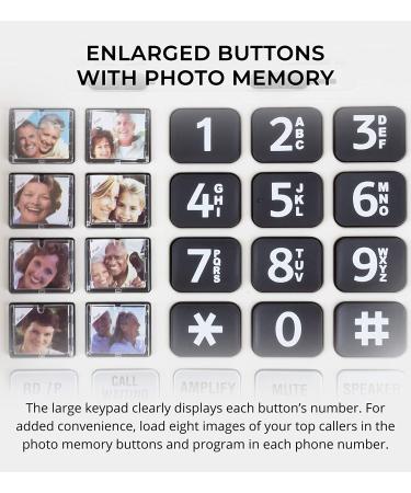 ClearSounds CSC500 Amplified Landline Phone with Speakerphone and Photo Frame Buttons | Up to 30dB Amplification | T-Coil Hearing Aid Compatible - Buy Online on GoSupps.com