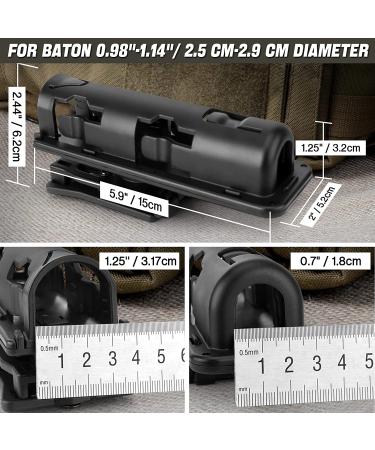AIKEEC 360 Degree Rotating Telescopic Baton Holder | Expandable Baton Holster for Duty Belt | Tactical Swiveling Flashlight Holster - ABS Case | 1 PCS - Buy Online on GoSupps.com
