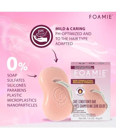 Foamie Conditioner Bar Hibiskiss I Solid conditioner for dry hair I Plastic free I 45 grams - Buy Online on GoSupps.com